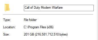 CoD: Warzone file size