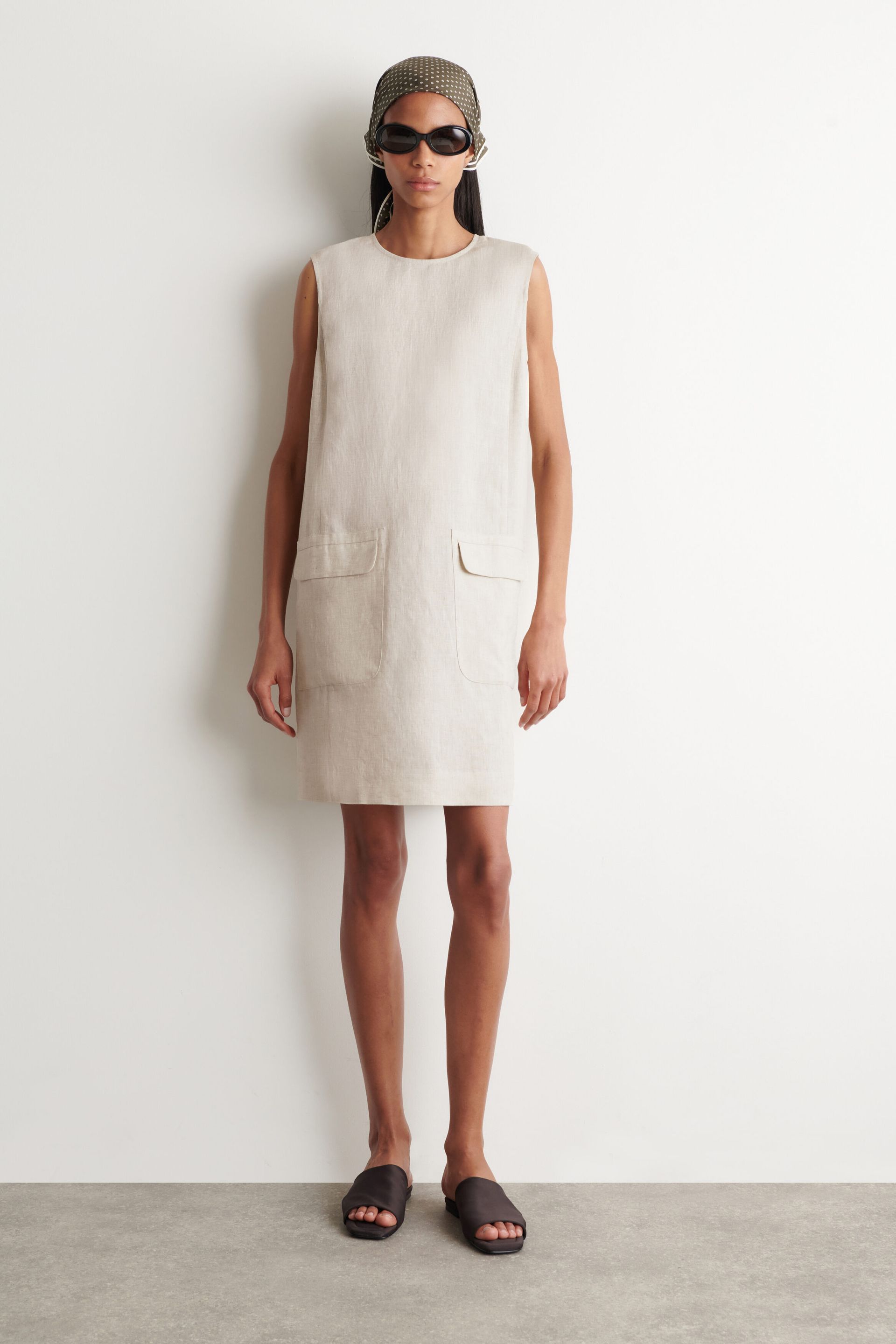 Linen Mini Shift Dress