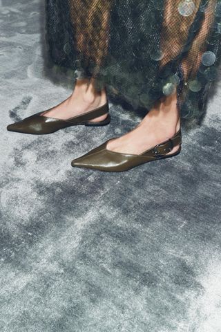 Leather Mules With Buckle