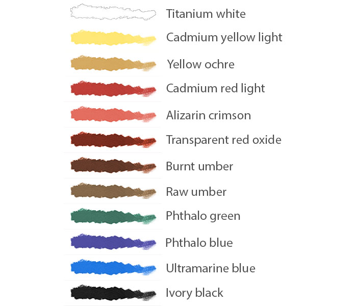 A basic palette like this will cover most eventualities