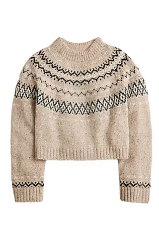 Fair Isle Wide-Mockneck Sweater