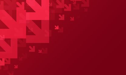 red arrows pointing down and to the right in the top left corner with red background