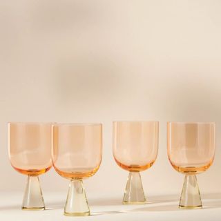 Ramona Wine Glasses, Set of 4 (Peach)