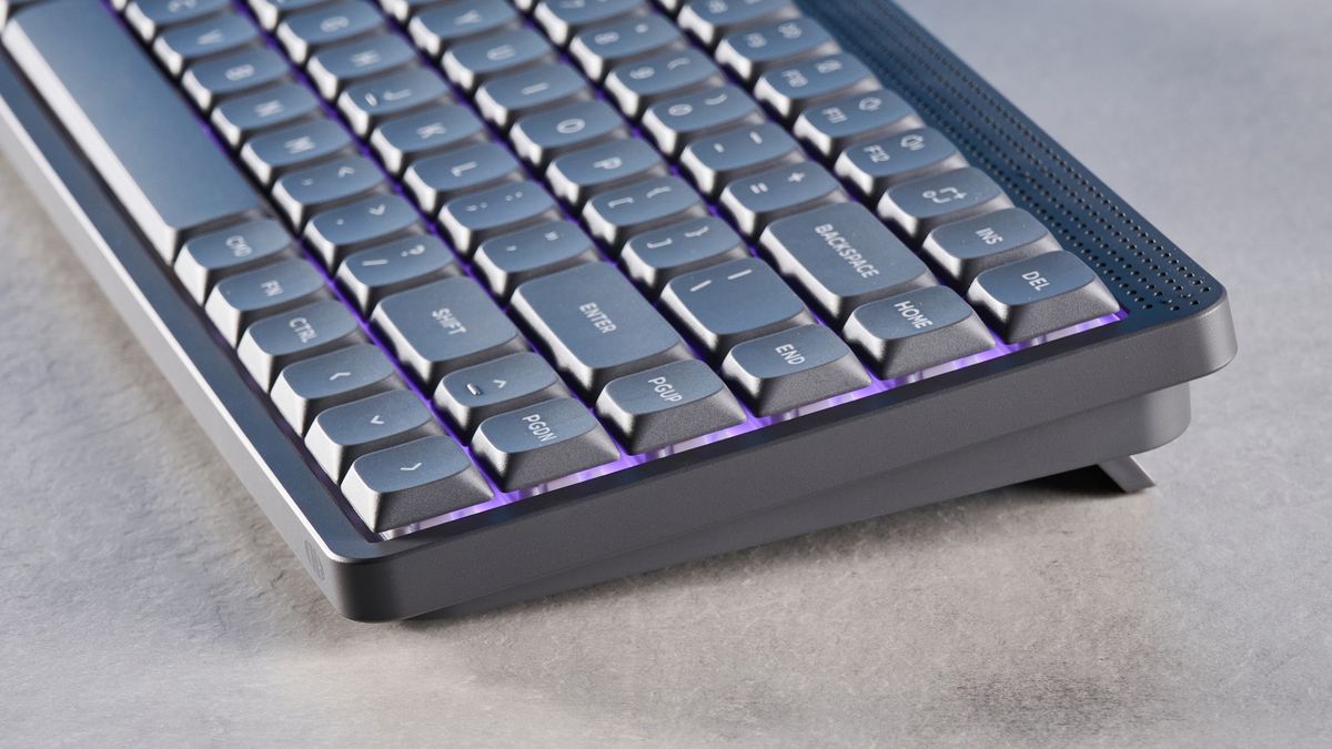 The NuPhy Node75 on a stone surface