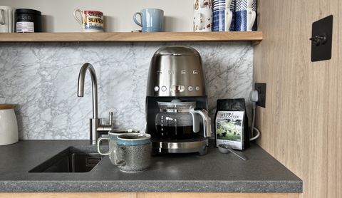 Smeg Drip Coffee machine on kitchen counters