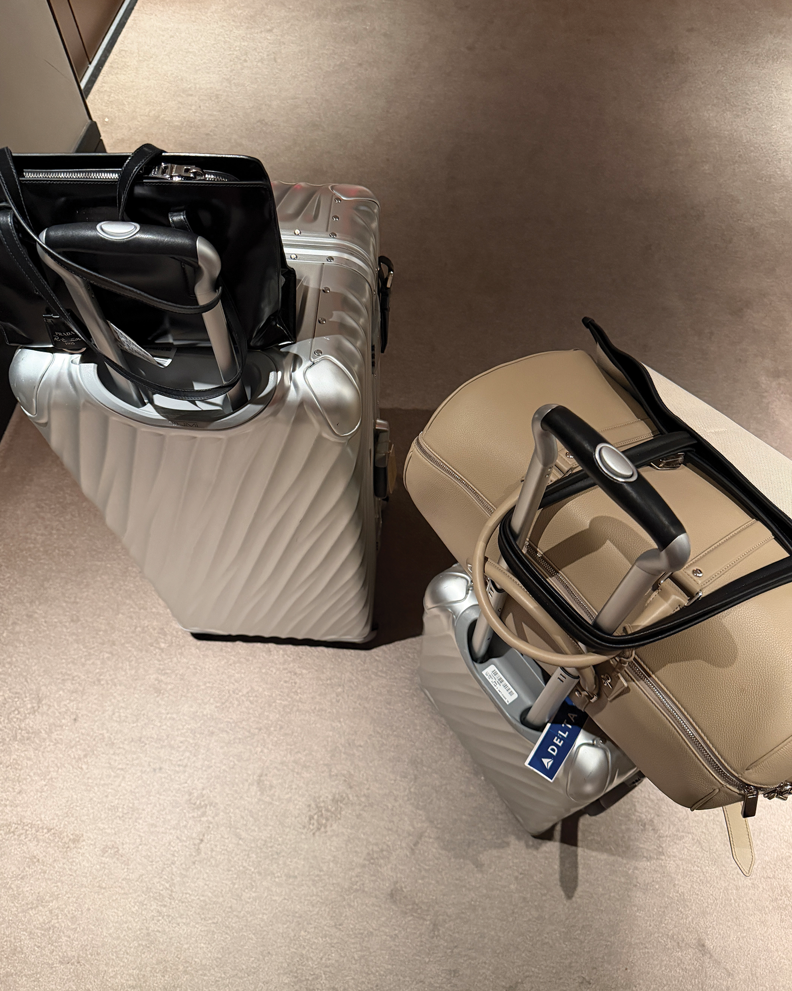 Eliza's luggage before she switched from the New York Edition to the Times Square Edition.