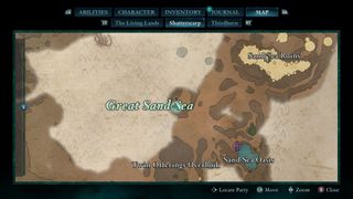 Avowed map location for treasure in Shatterscarp