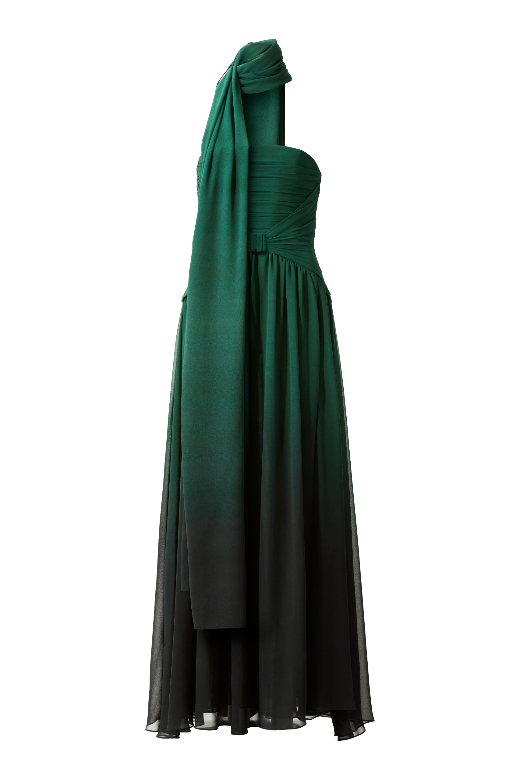 green and black dress.