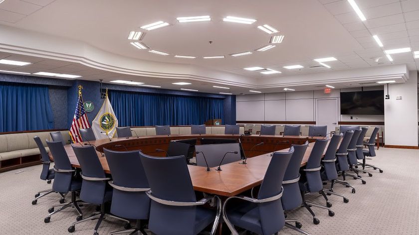 Updated Commission Meeting Room and control room at FERC headquarters.