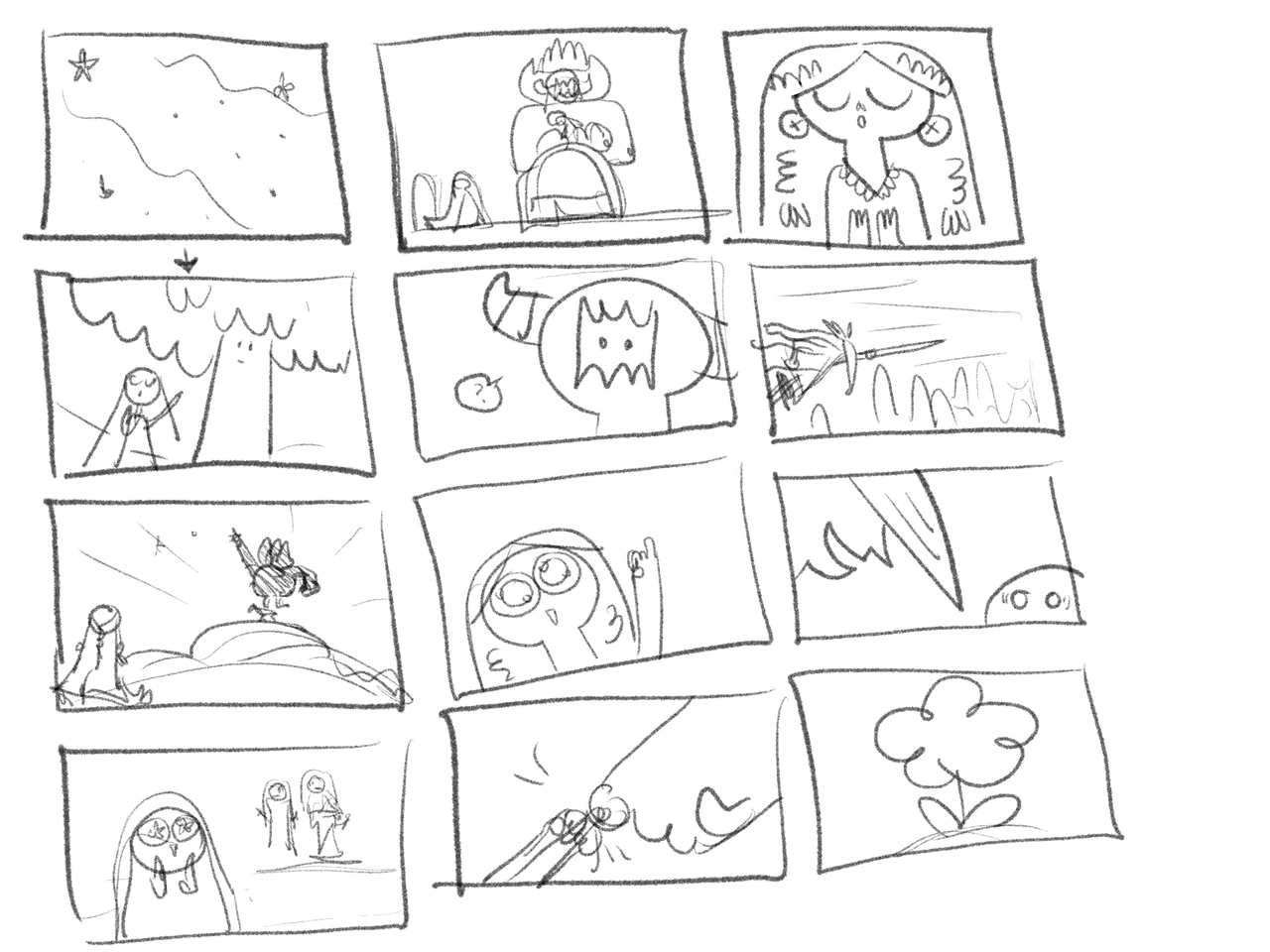 Sketches of characters from Elden Ring Shadow of the Erdtree in a cartoony style