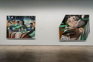 Two paintings in museum. Brandon Lipchik: paintings, 2019–21.