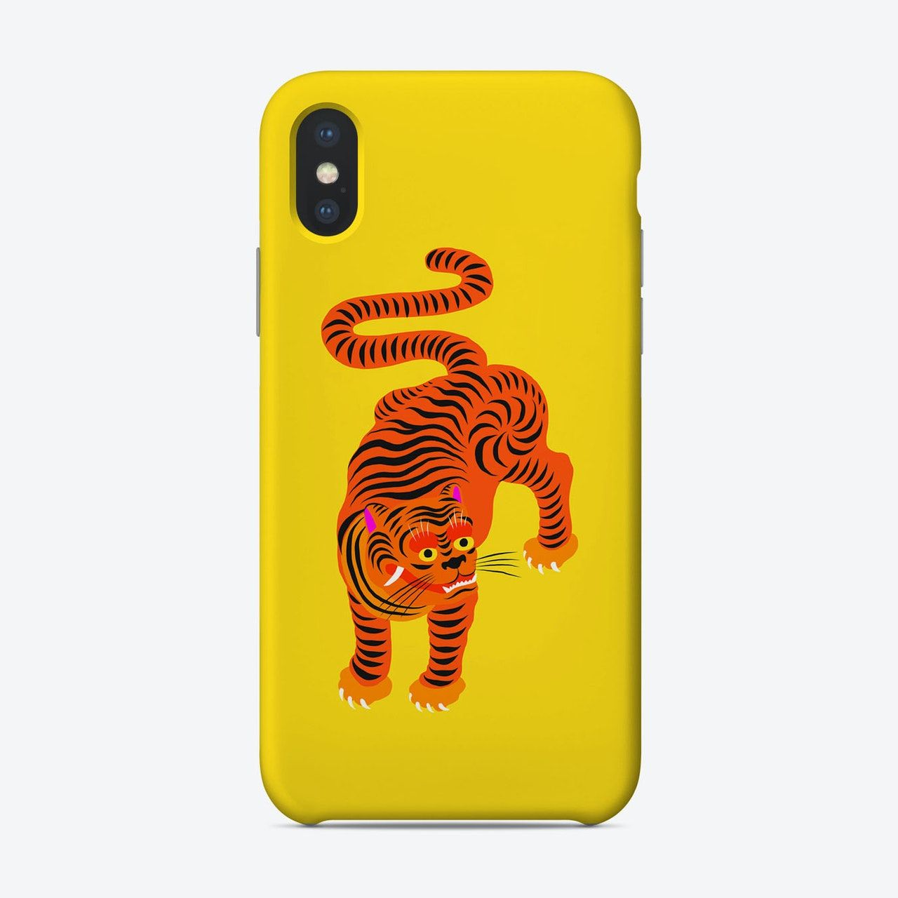 Coque de téléphone jaune tigre