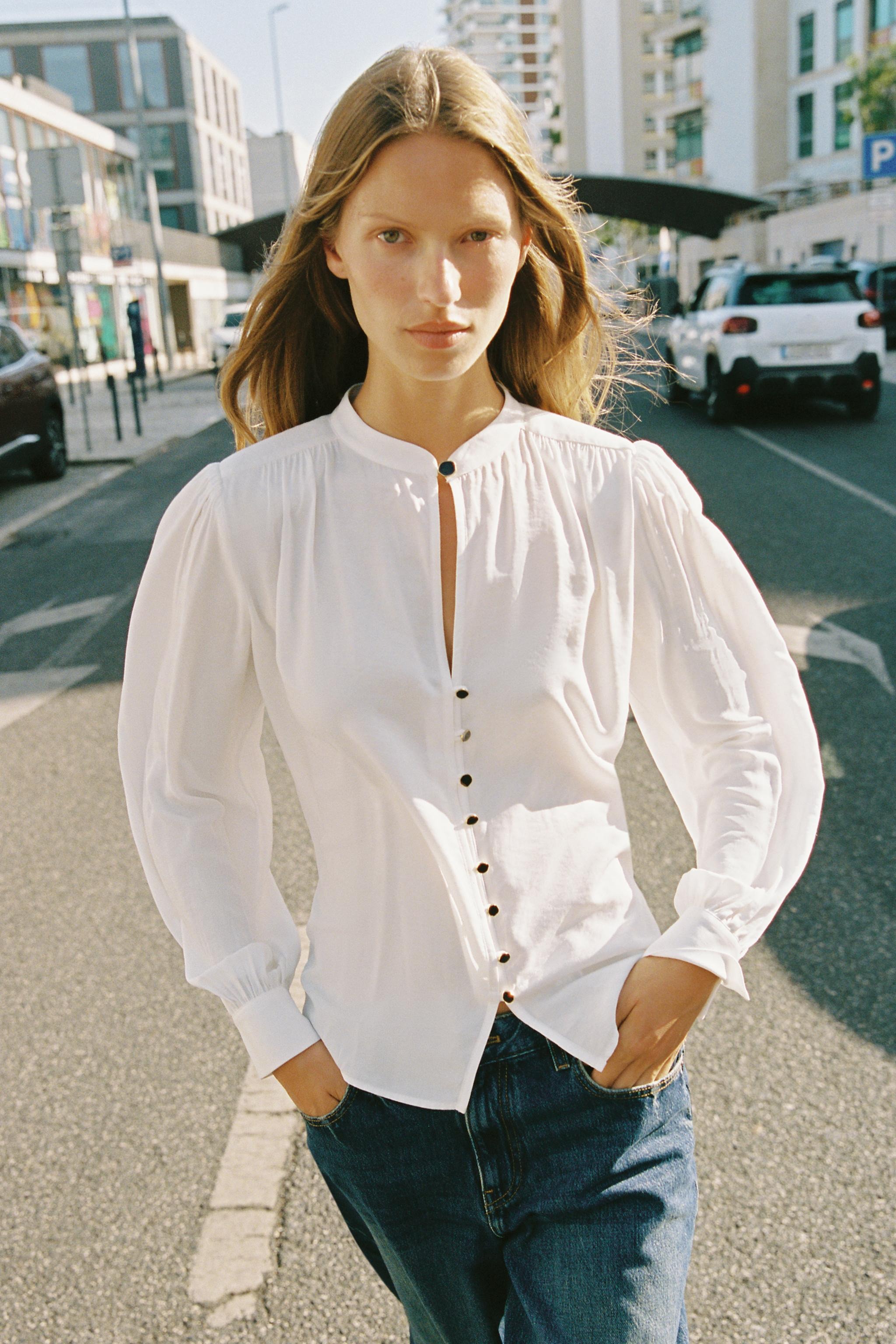 zara, SHOULDER PAD SHIRT