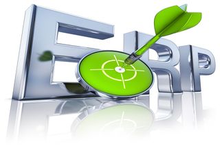 ERP with green target and arrow