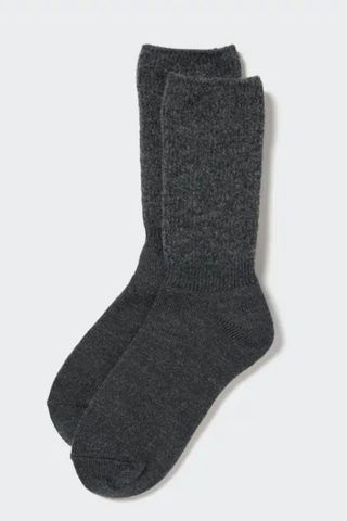 cold weather clothing - dark grey wool socks