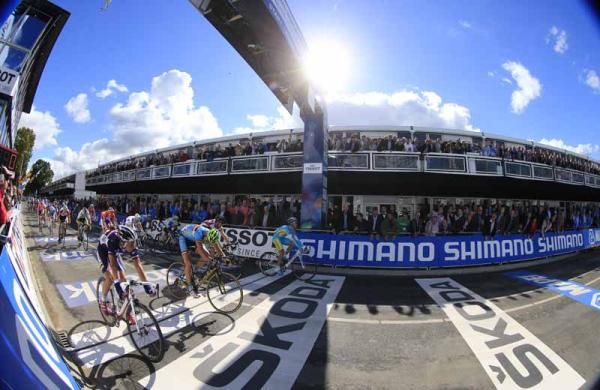 The finishline photo from the U23 men's race
