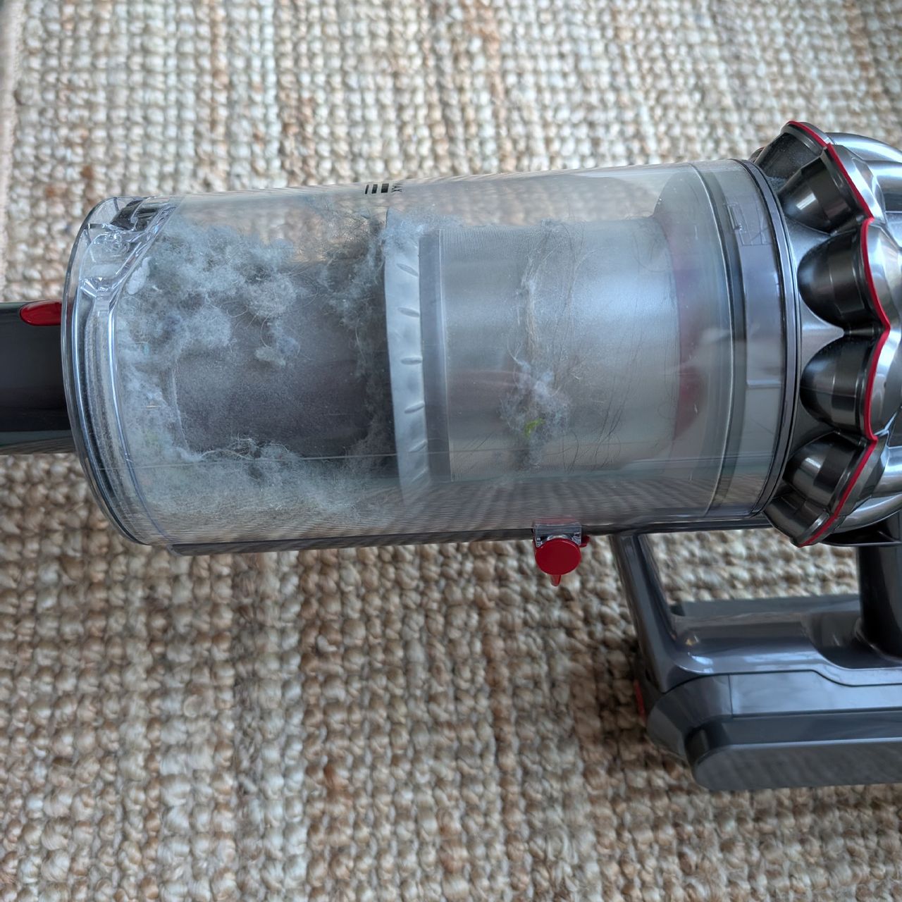 The Dyson V11 Advanced being tested at home