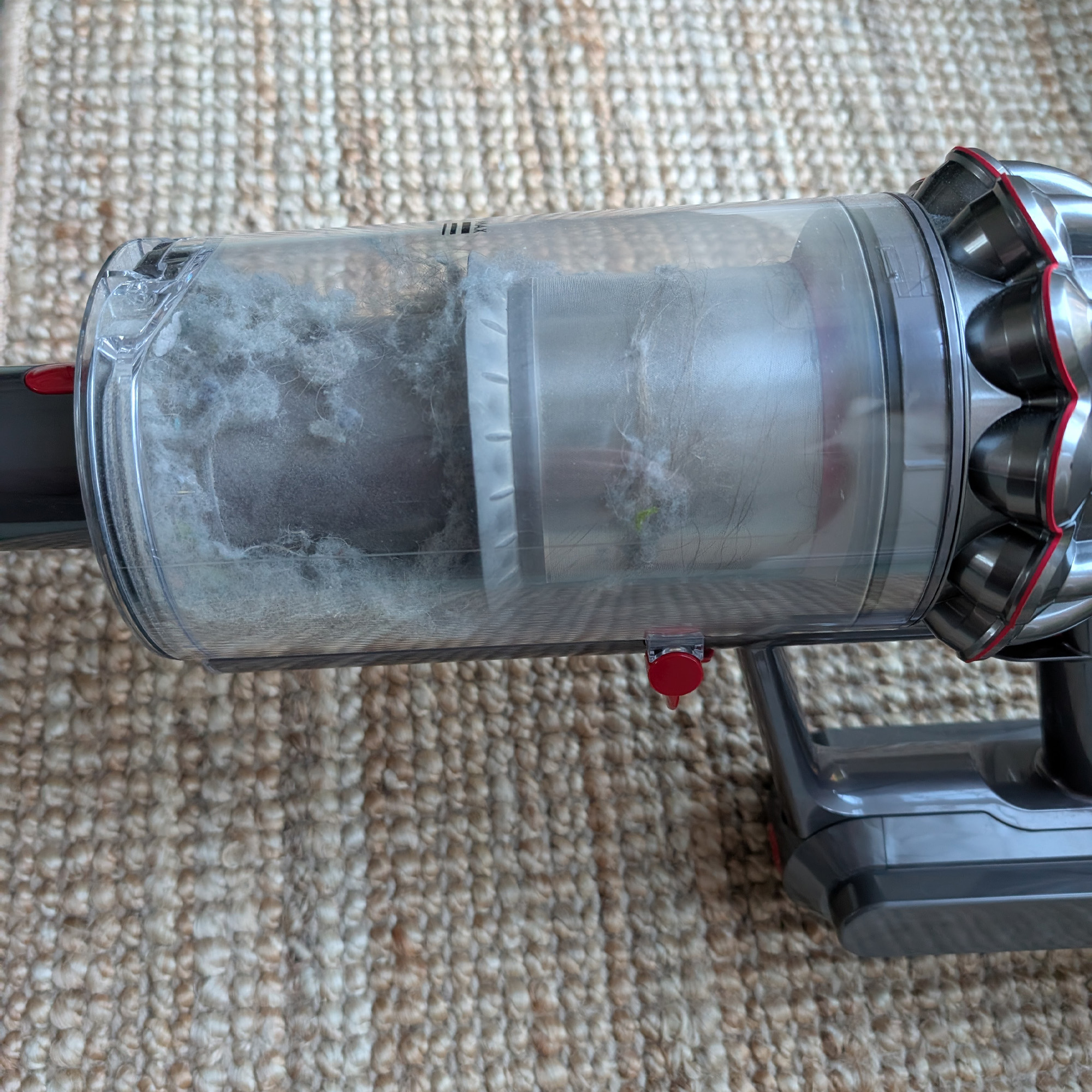 The Dyson V11 Advanced being tested at home