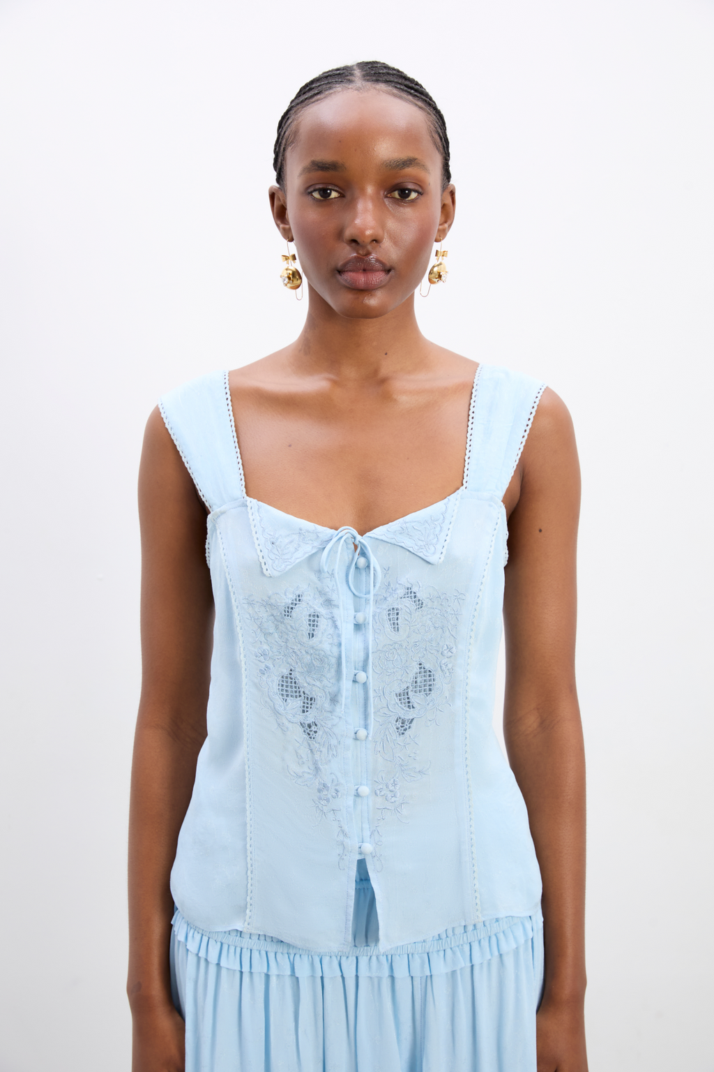Charlotte Cami - Blue Monika Jacquard