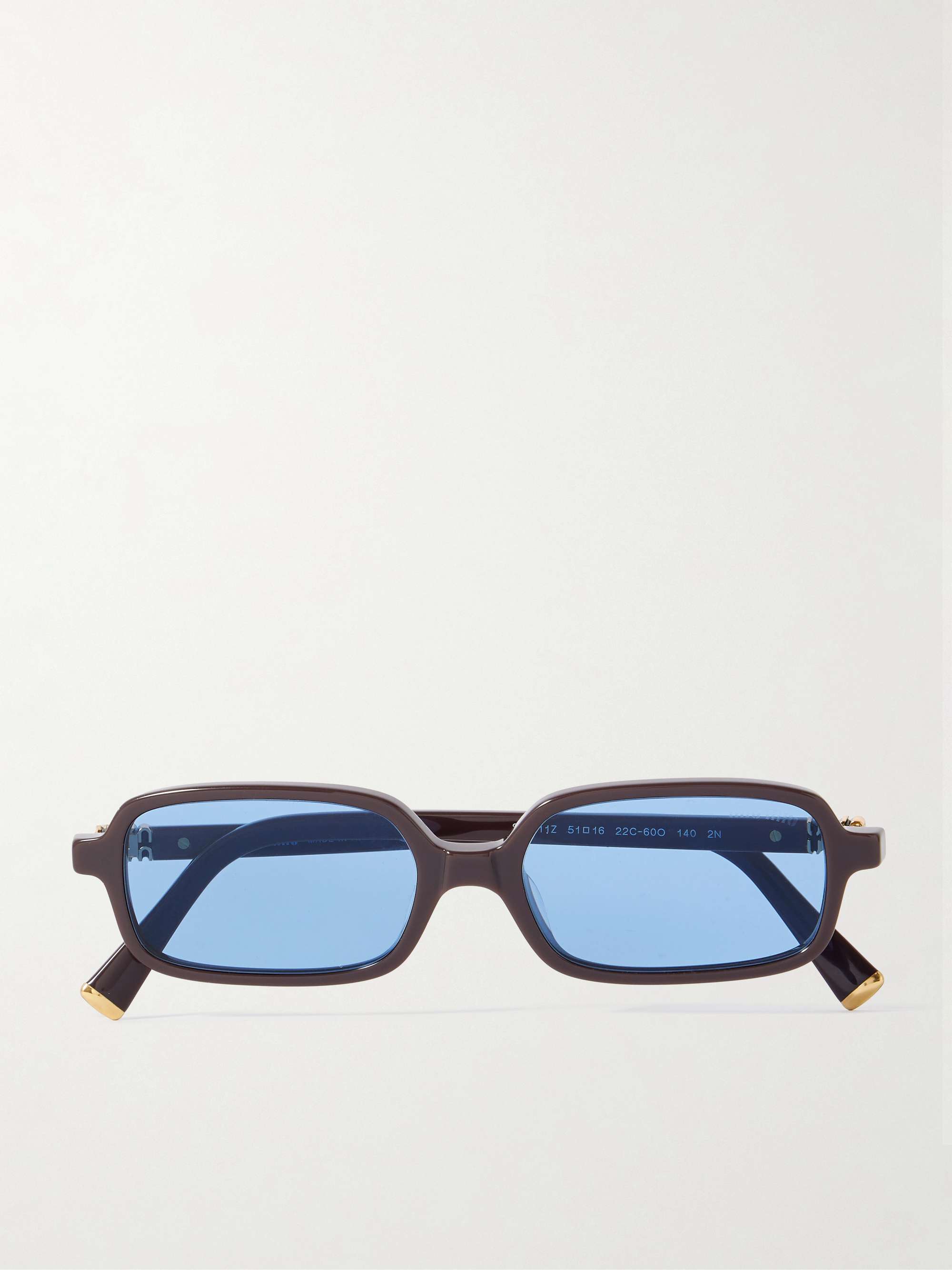 Rectangular-Frame Acetate Sunglasses