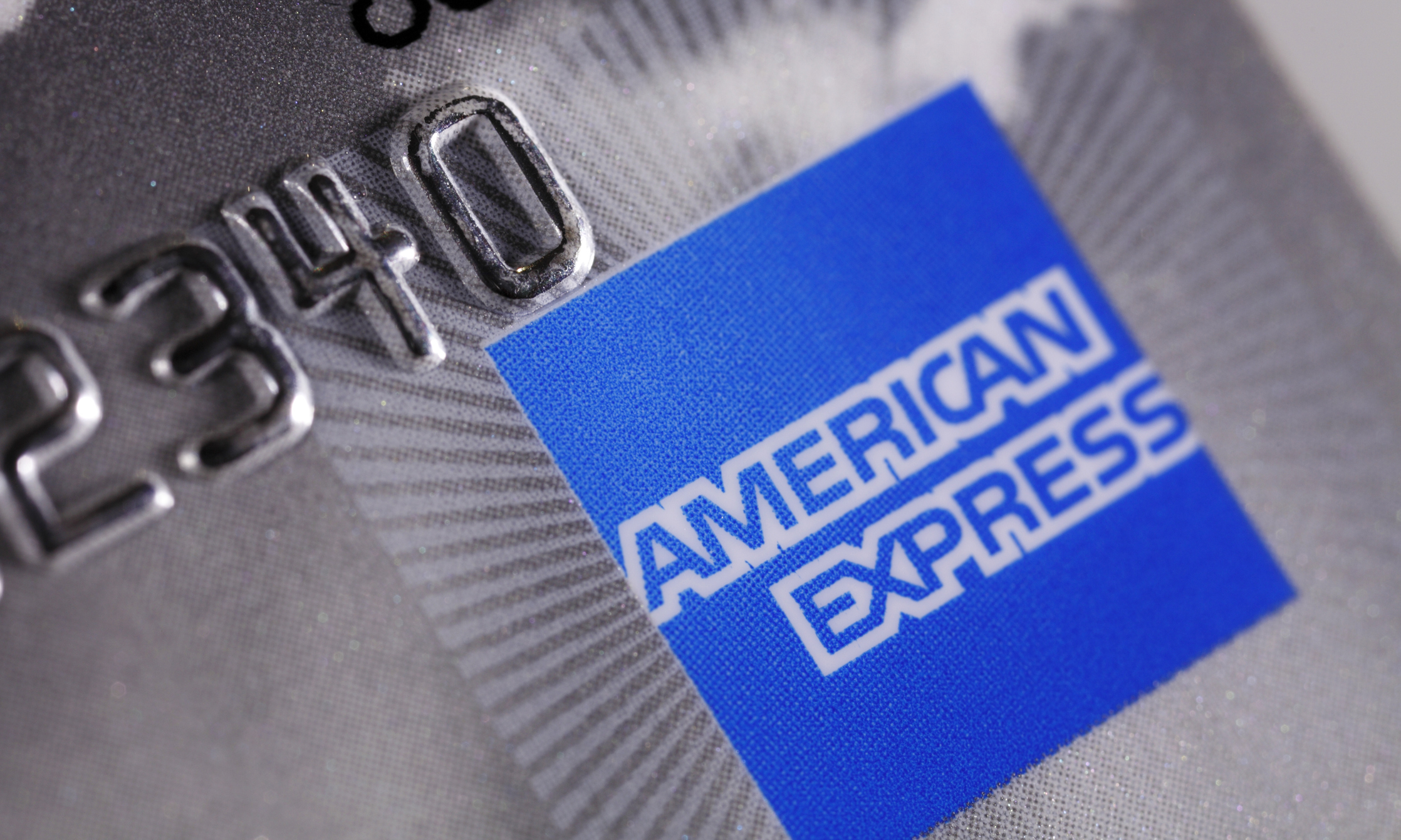 close up of an American express card