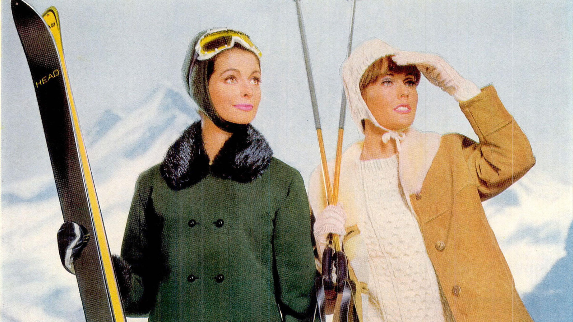 Models in vintage ski wear