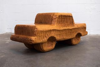 Truthsayers – Nik Gelormino. Flat Car (no. 2). Sculpture. 2023. Fir wood.