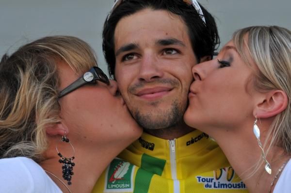 J&eacute;r&eacute;mie Galland (Saur - Sojasun) is enjoying the perks of leading the Tour du Limousin.