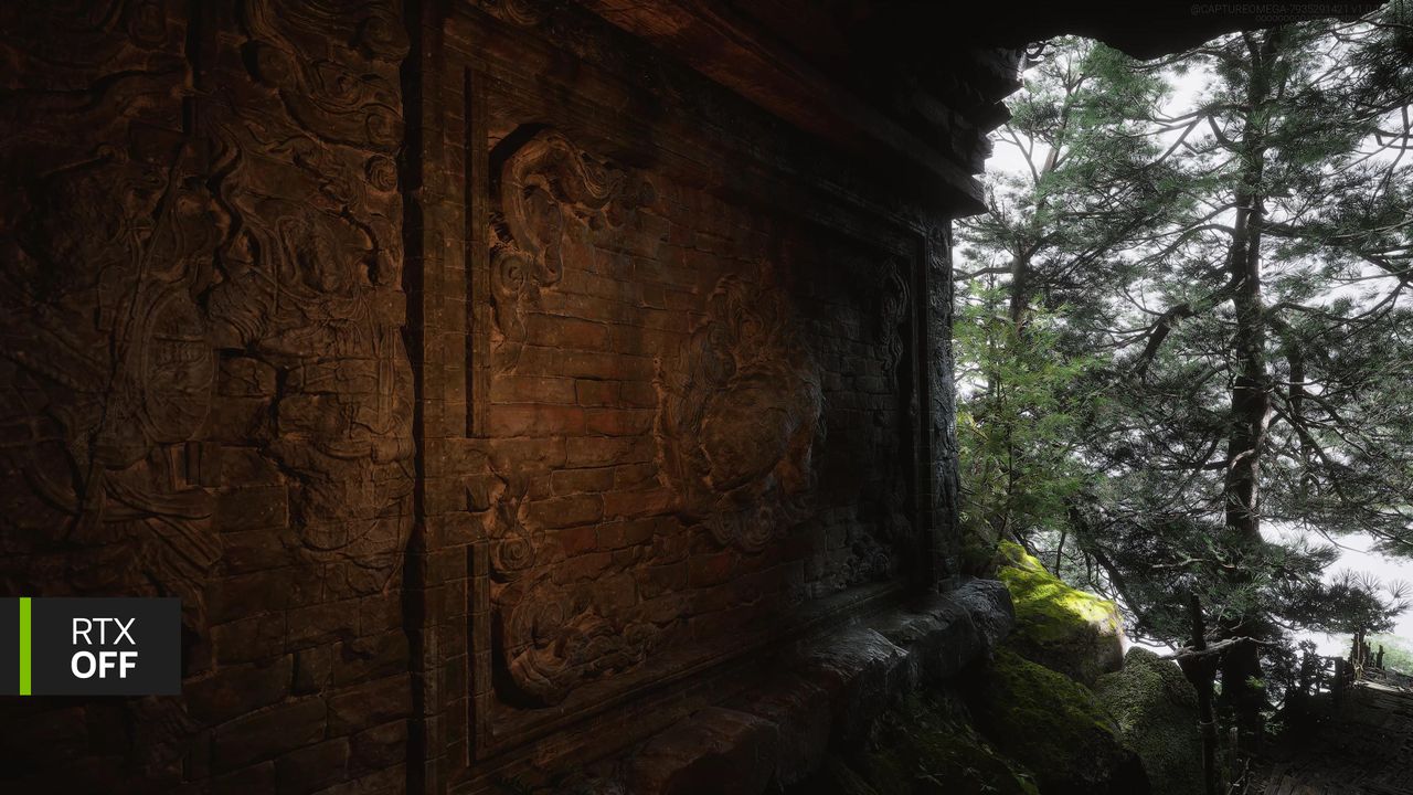 Screenshots from Black Myth: Wukong showcasing the use of Nvidia RTX technology