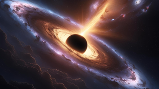 An image of a black hole surrounded by matter. Does the secret of quantum gravity lie around these cosmic titans too?