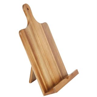 Wooden cookbook stand for kitchen library