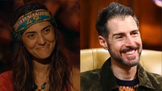 Savannah on Survivor and Rob Cesternino on The Traitors side by side. 