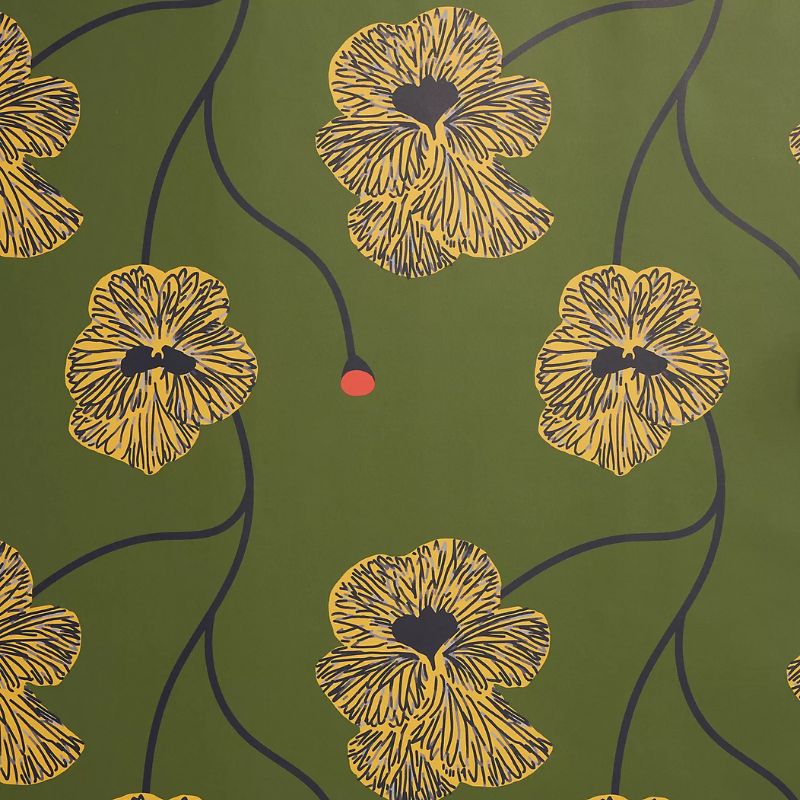 green floral wallpaper