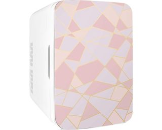 Cooluli 10L mini fridge in fractal pink design