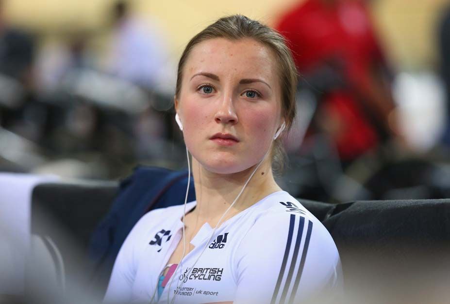 Victoria Williamson waits to race in the track centre