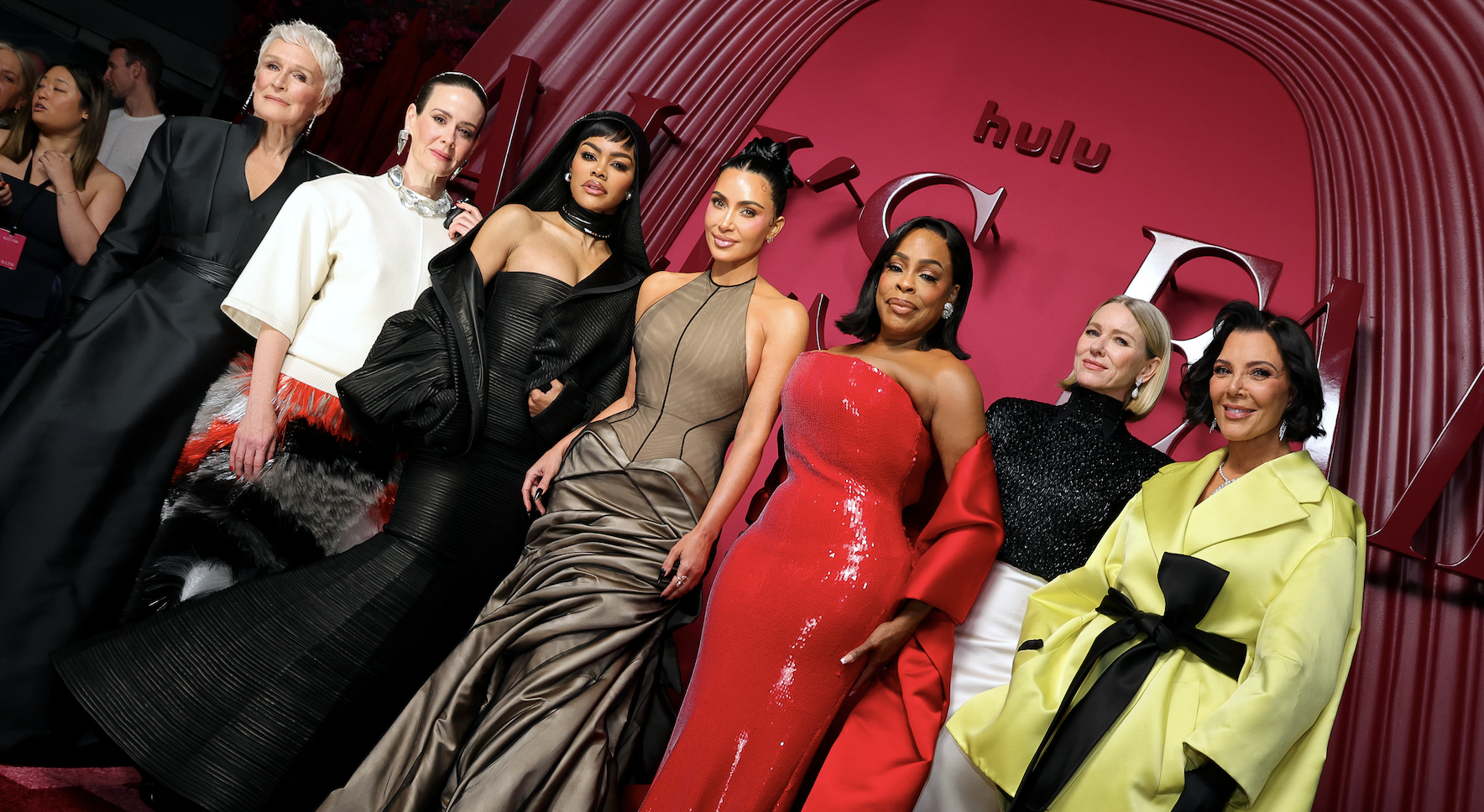 Kim Kardashian, Kris Jenner arrive at the World Premiere Of Hulu's "All's Fair" at DGA Theater Complex on October 16, 2025 in Los Angeles, California.