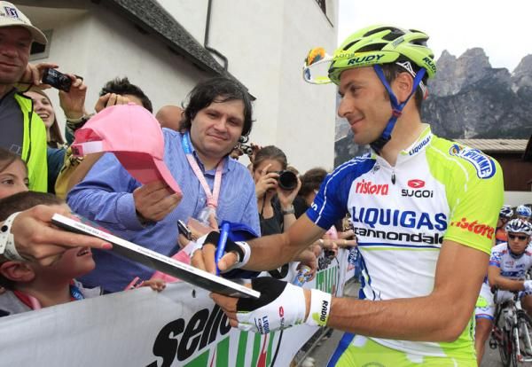 Ivan Basso (Liquigas-Cannondale) at the start of stage 18
