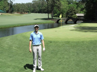 Joel Tadman on the 12th green at Augusta National