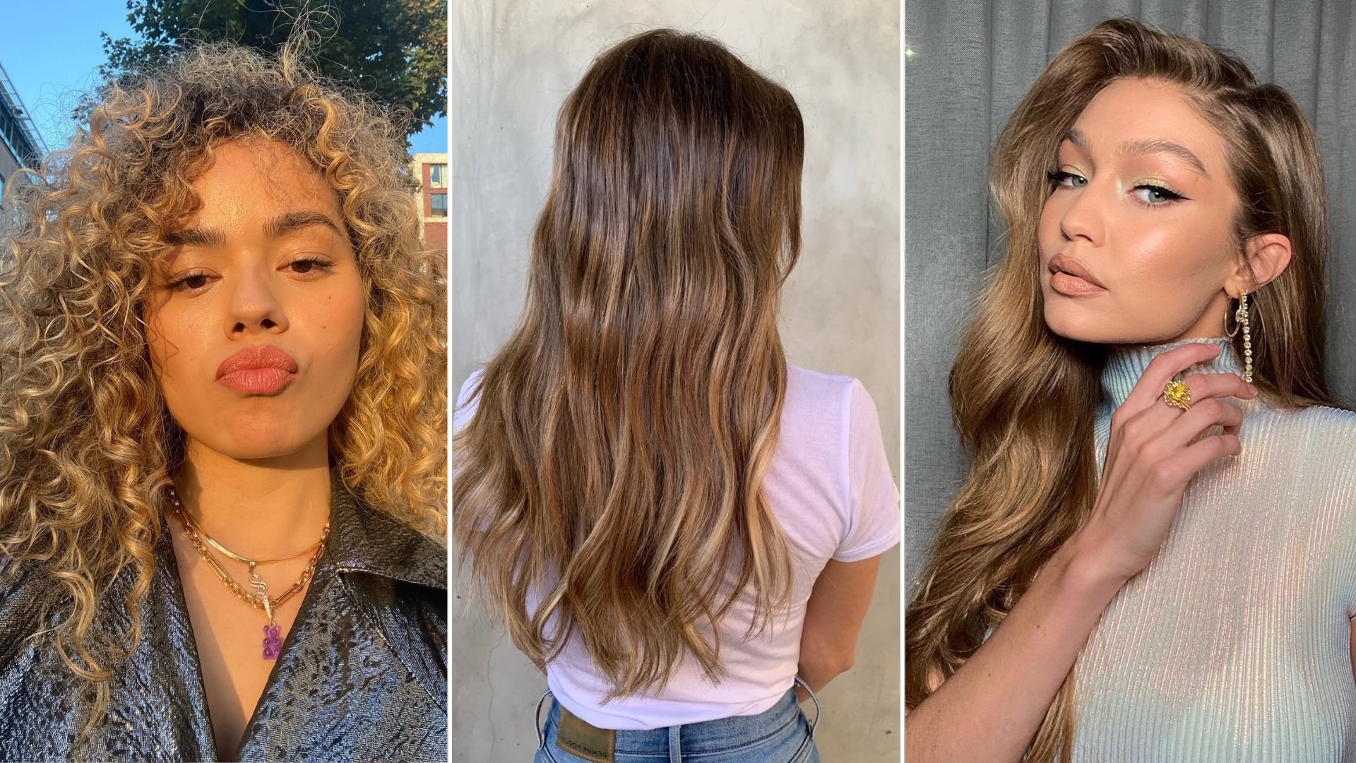 Collage of dark blonde hair ideas