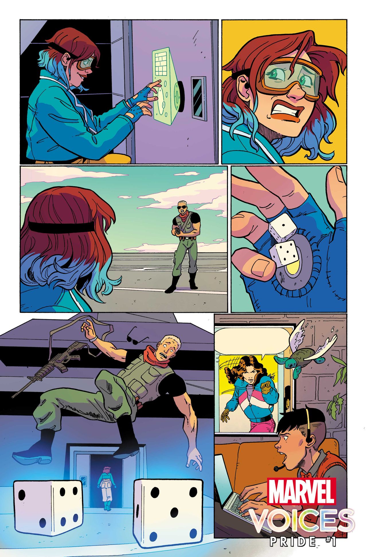 Marvel's Voices: Pride #1 interior art by Ro Stein and Ted Brandt, with colors by Tamra Bonvillain