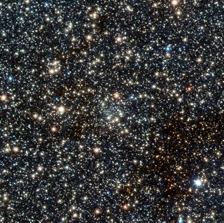 This image from VISTA is a tiny part of the VISTA Variables in the Via Lactea (VVV) survey that is systematically studying the central parts of the Milky Way in infrared light. In the center lies the faint newly found globular star cluster, VVV CL002. This previously unknown globular, which appears as an inconspicuous concentration of faint stars near the centre of the picture, lies close to the center of the Milky Way.