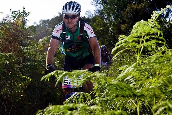 A rider nears the end.