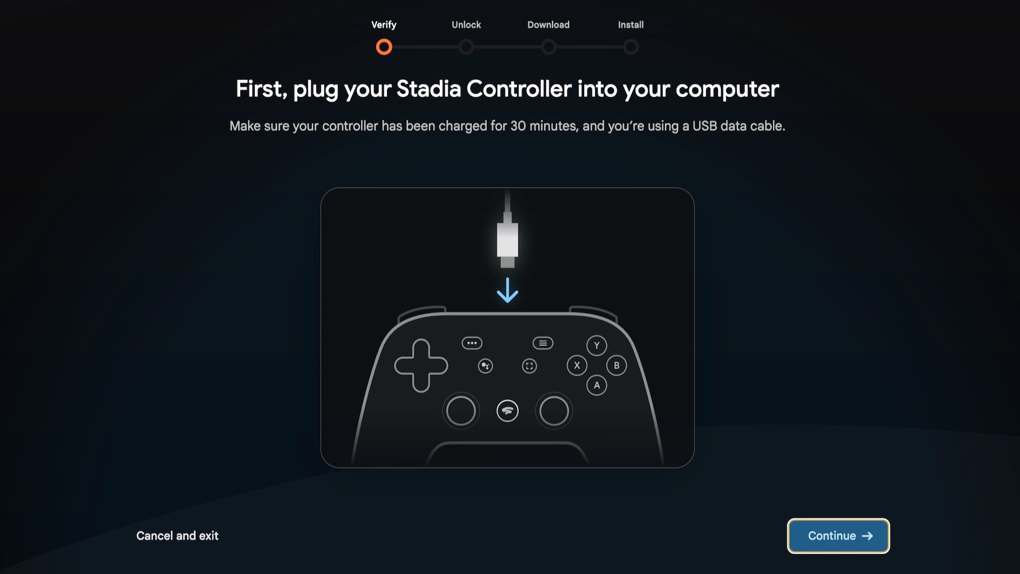 The Stadia Controller firmware browser tool: 