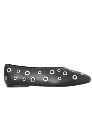 Eyelet Leather Ballet Flats