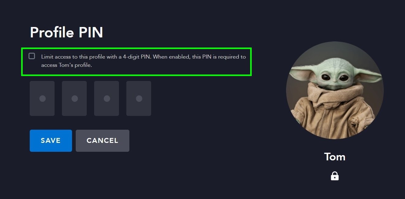 How to set up Disney Plus parental controls - pin protection 2