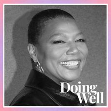 Queen Latifah with the text "Doing Well"
