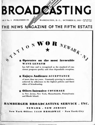 Front page of Broadcasting magazine issue 1