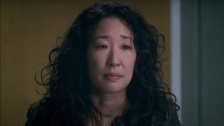 Sandra Oh as Cristina Yang says goodbye to Meredith in her final scene on Grey's Anatomy Season 10 "Fear (of the Unknown)."