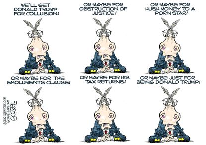 Political Cartoon U.S. Democrats Trump