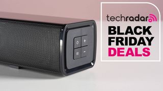 Panasonic SC-HTB100 with words 'TechRadar: Black Friday deals' on right side of the image